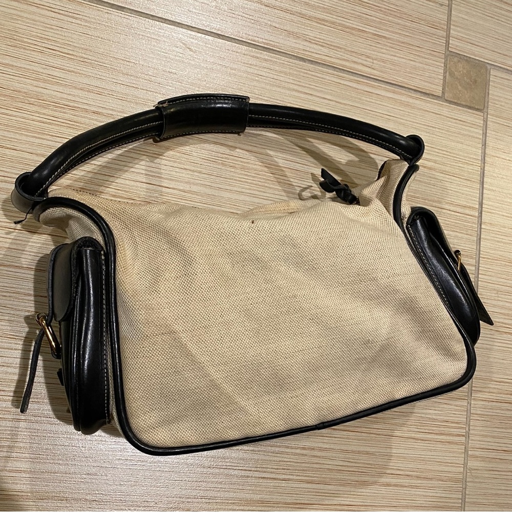 Vintage MiuMiu Woven Canvas Saddle Handbag - Picture 1 of 8